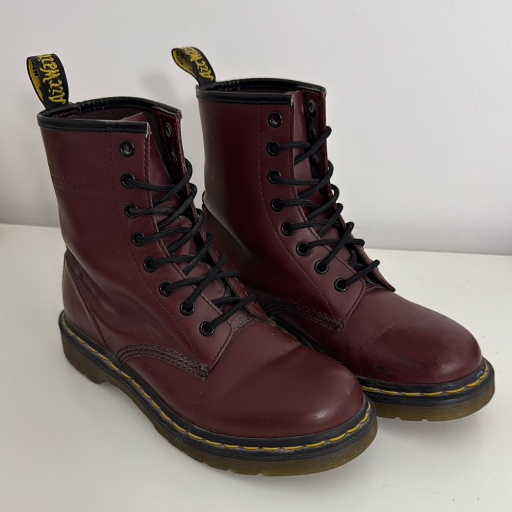 Dr. Martens Cherry Red Leather Boots